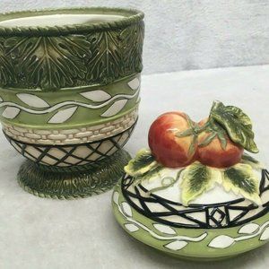 Fitz & Floyd Vista Bella Large  Canister Tomato